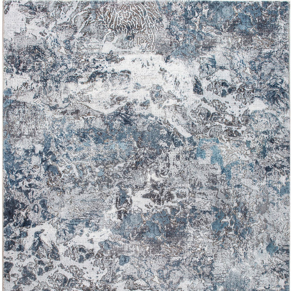 Homeroots 6' X 9' Blue And Gray Abstract Area Rug  Polyester 475320