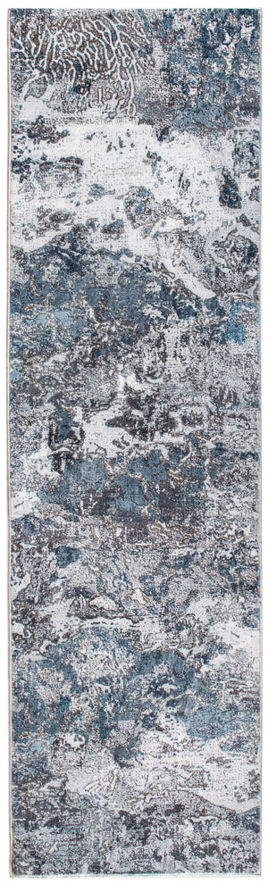 Homeroots 6' X 9' Blue And Gray Abstract Area Rug  Polyester 475320