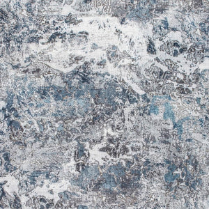 HomeRoots 8' Blue and Gray Abstract Area Rug - Contemporary Artful Design for Cozy Living Spaces and Easy Care 8' X 10' 475321