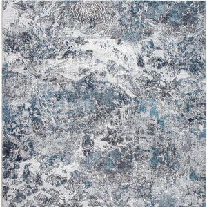 HomeRoots 8' Blue and Gray Abstract Area Rug - Contemporary Artful Design for Cozy Living Spaces and Easy Care 8' X 10' 475321