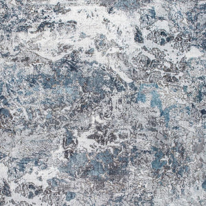 HomeRoots 8' Blue and Gray Abstract Area Rug - Contemporary Artful Design for Cozy Living Spaces and Easy Care 8' X 10' 475321