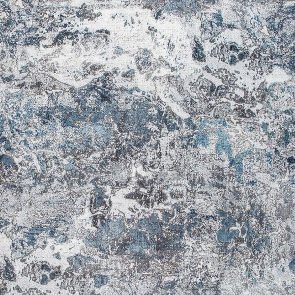 HomeRoots 8' Blue and Gray Abstract Area Rug - Contemporary Artful Design for Cozy Living Spaces and Easy Care 8' X 10' 475321