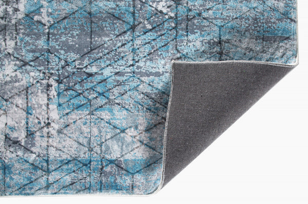 Homeroots 5' X 8' Blue Gray Abstract Cuboid Modern Area Rug  Polyester 475323