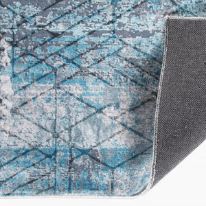 Homeroots 5' X 8' Blue Gray Abstract Cuboid Modern Area Rug  Polyester 475323