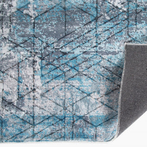Homeroots 5' X 8' Blue Gray Abstract Cuboid Modern Area Rug  Polyester 475323