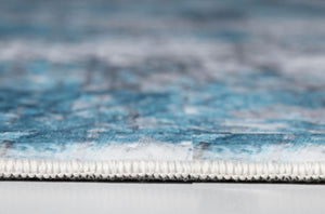 HomeRoots 5' Blue Gray Abstract Cuboid Area Rug for Modern Living Spaces - Durable, Stylish, and Easy Care 6' X 9' 475324