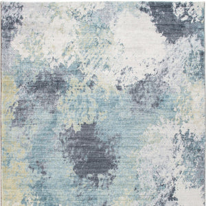 HomeRoots 5' Abstract Blue and Ivory Area Rug – Modern Design for Cozy Living Spaces, Durable & Easy-Care Quality 5' X 8' 475327