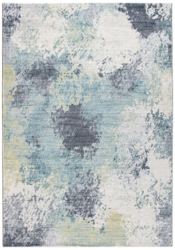 Homeroots 6' X 9' Blue And Ivory Abstract Area Rug  Polyester 475328