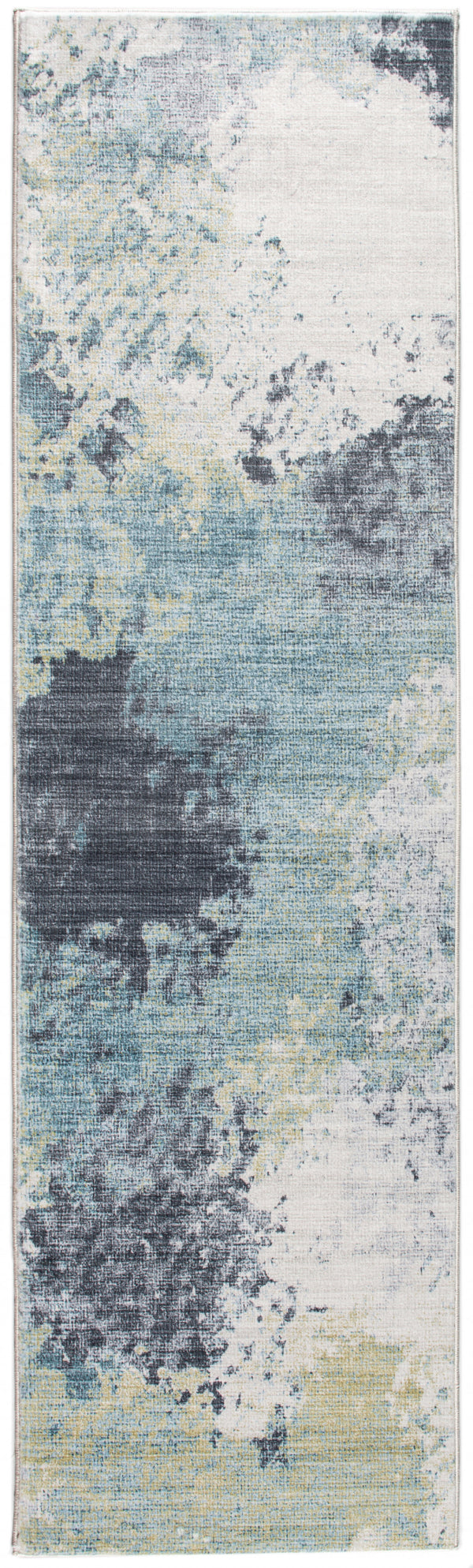 Homeroots 6' X 9' Blue And Ivory Abstract Area Rug  Polyester 475328
