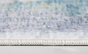 Homeroots 6' X 9' Blue And Ivory Abstract Area Rug  Polyester 475328