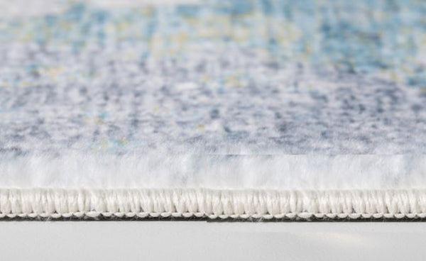 Homeroots 6' X 9' Blue And Ivory Abstract Area Rug  Polyester 475328