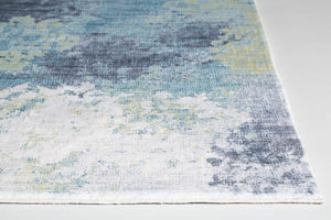 Homeroots 8' X 10' Blue And Ivory Abstract Area Rug  Polyester 475329