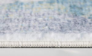 Homeroots 8' X 10' Blue And Ivory Abstract Area Rug  Polyester 475329