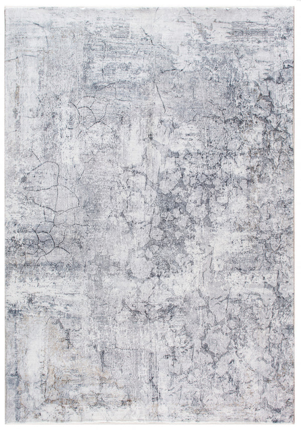 Homeroots 6' X 9' Gray Abstract Area Rug  Polyester 475332
