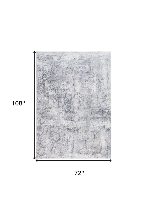 Homeroots 6' X 9' Gray Abstract Area Rug  Polyester 475332