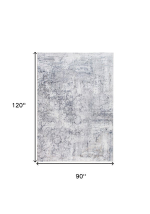 Homeroots 8' X 10' Gray Abstract Area Rug  Polyester 475333