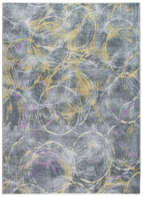 Homeroots 5' X 8' Gray Abstract Area Rug  Polyester 475335