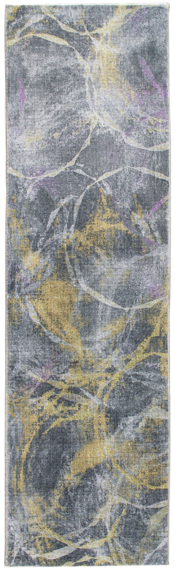 Homeroots 5' X 8' Gray Abstract Area Rug  Polyester 475335
