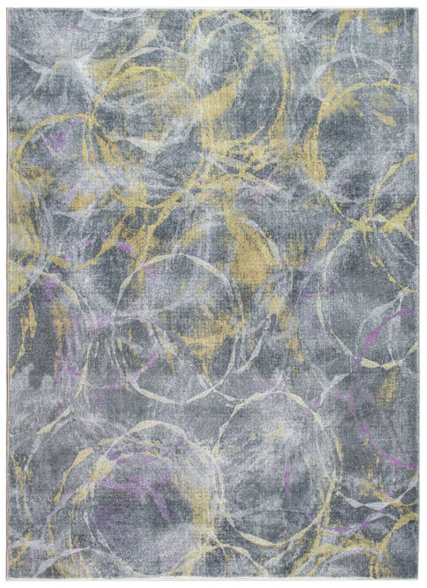 HomeRoots 8' Contemporary Gray Yellow and Purple Abstract Area Rug - Stylish Comfort for Modern Interiors 8' X 10' 475337