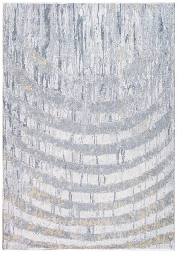 HomeRoots 5' Gray and Ivory Abstract Area Rug – Modern Design for Living Rooms, Bedrooms, and Home Offices 6' X 9' 475340