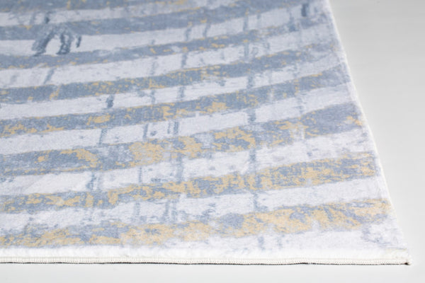 HomeRoots 5' Gray and Ivory Abstract Area Rug – Modern Design for Living Rooms, Bedrooms, and Home Offices 6' X 9' 475340