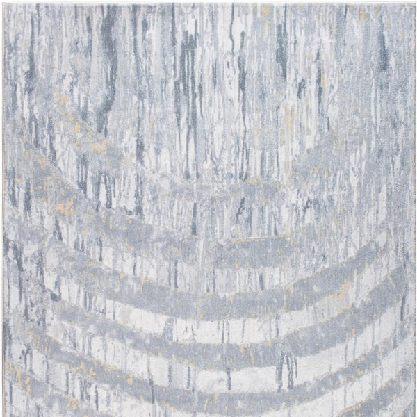 HomeRoots 5' Gray and Ivory Abstract Area Rug – Modern Design for Living Rooms, Bedrooms, and Home Offices 6' X 9' 475340