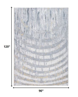 Homeroots 8' X 10' Gray Abstract Area Rug  Polyester 475341