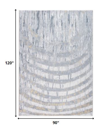 Homeroots 8' X 10' Gray Abstract Area Rug  Polyester 475341