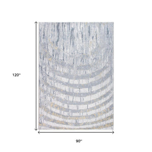HomeRoots 8' Gray and Ivory Abstract Area Rug - Modern Artistry for High-Traffic Areas, Durable & Stylish Design 8' X 10' 475341
