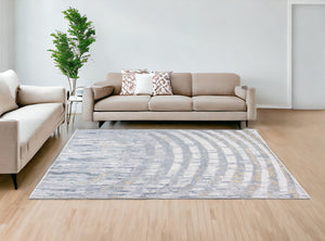 Homeroots 8' X 10' Gray Abstract Area Rug  Polyester 475341