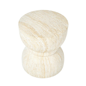 English Elm U_style Hourglass Mgo Concrete Outdoor Accent Table Sculptural Stone Texture Patio Decor Beige,Yellow N711P422067M