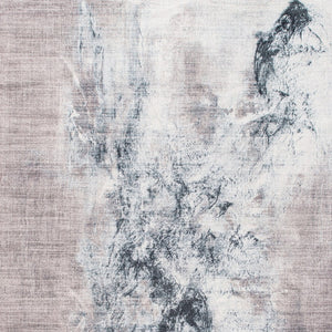 HomeRoots 5' Contemporary Sand Ivory and Black Abstract Area Rug for Stylish Living Room Décor and Durability 6' X 9' 475344