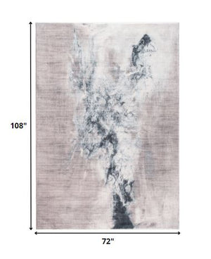 Homeroots 6' X 9' Sand Abstract Area Rug  Polyester 475344