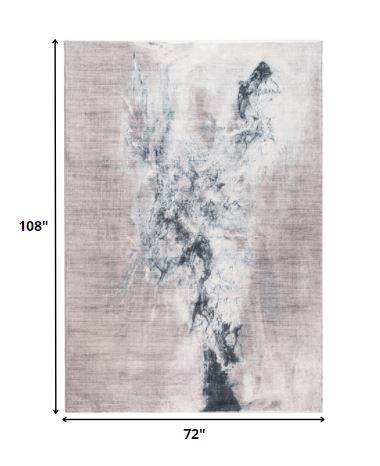 Homeroots 6' X 9' Sand Abstract Area Rug  Polyester 475344