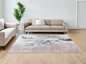 Homeroots 8' X 10' Sand Abstract Area Rug  Polyester 475345