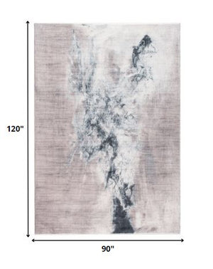 Homeroots 8' X 10' Sand Abstract Area Rug  Polyester 475345