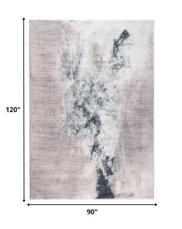 Homeroots 8' X 10' Sand Abstract Area Rug  Polyester 475345