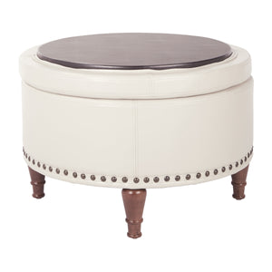 OSP Home Furnishings Alloway Storage Ottoman Cream