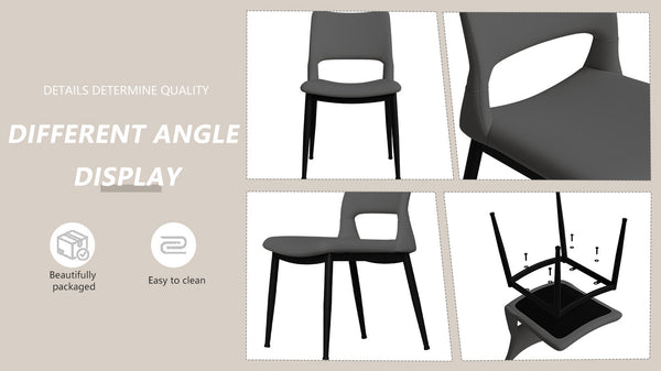 English Elm Modern Minimalist Grey Pu Leather Dining Chairs Set Of 2 – Stylish, Ergonomic, Durable For Any Space W1727P251123