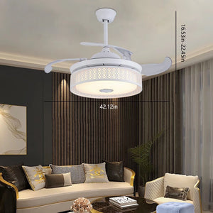 Homeroots Compact Ceiling Fan And Lamp With Remote  Metal 475557