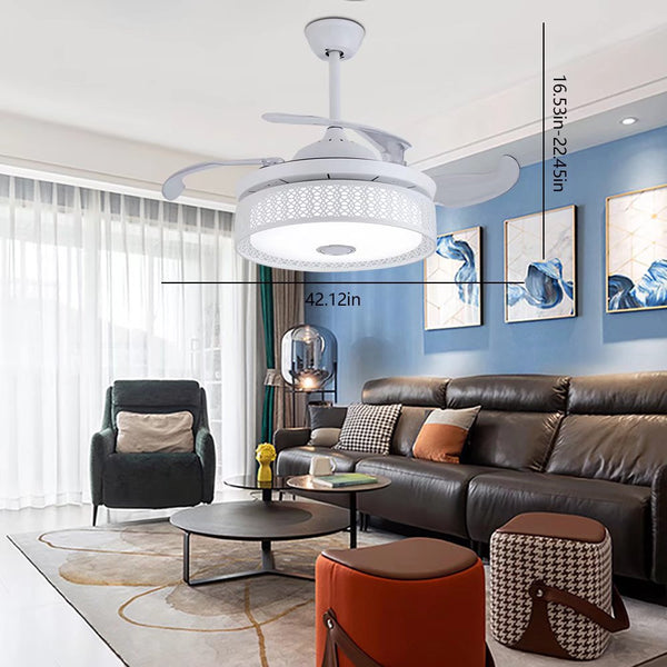 Homeroots Compact Ceiling Fan And Lamp With Remote  Metal 475557