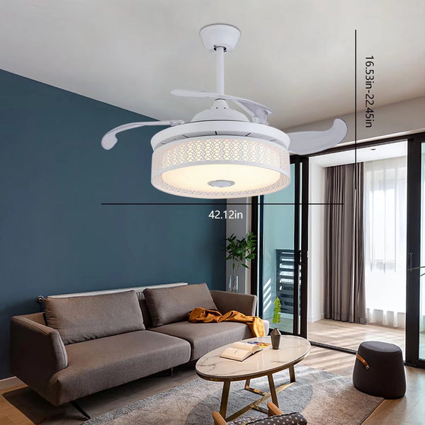 Homeroots Compact Ceiling Fan And Lamp With Remote  Metal 475557