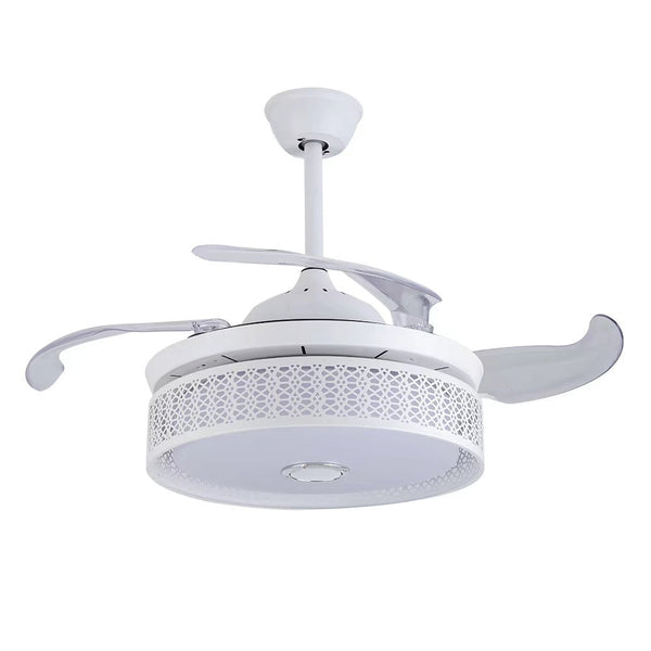 Homeroots Compact Ceiling Fan And Lamp With Remote  Metal 475557