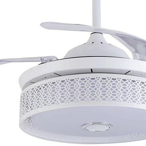 Homeroots Compact Ceiling Fan And Lamp With Remote  Metal 475557