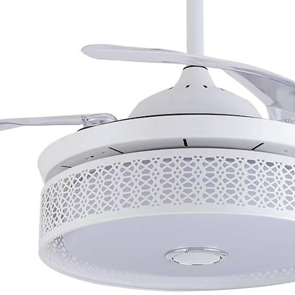Homeroots Compact Ceiling Fan And Lamp With Remote  Metal 475557