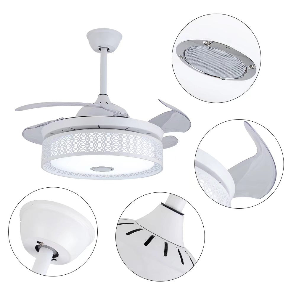 Homeroots Compact Ceiling Fan And Lamp With Remote  Metal 475557
