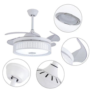Homeroots Compact Ceiling Fan And Lamp With Remote  Metal 475557