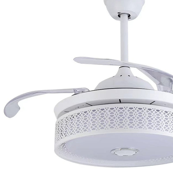 Homeroots Compact Ceiling Fan And Lamp With Remote  Metal 475557