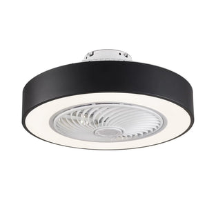 Homeroots Black And White Mod Invisible Blade Ceiling Fan And Light  Metal 475558