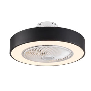 Homeroots Black And White Mod Invisible Blade Ceiling Fan And Light  Metal 475558